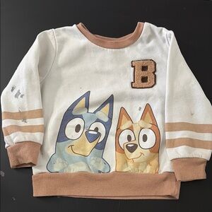 Kids Bluey and Bingo sweater - beige and light brown